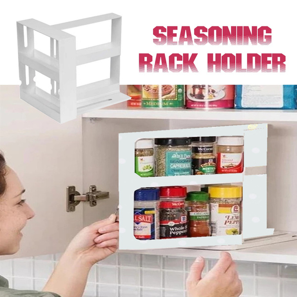 Multi-Function Storage Rack Seasoning Spice Jar Rack Rotating Kitchen Organizer