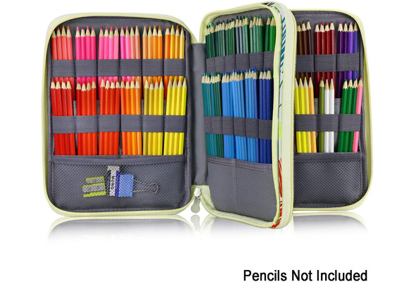 96/192 Slots Colored Pencil Case Large Capacity Pencil Holder Pen Organizer  Bag for Prismacolor Watercolor Coloring Pencils Gel Pens