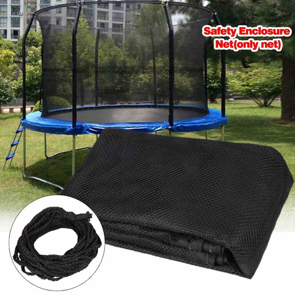 Black 14ft 8 Pole Outdoor Replacement Trampoline Bounce Safety Enclosure Net (Only Net) Wish