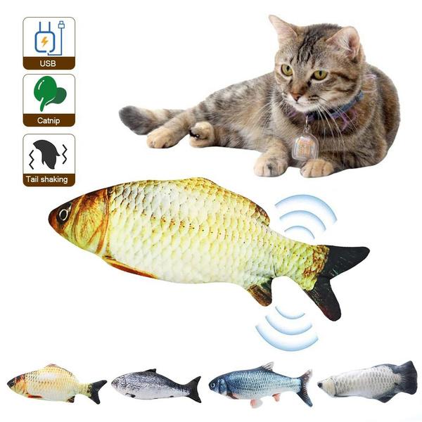 Fish Shape Interactive Cat Toys with Catnip Funny Kitty Kitten Chew Toys for Cat 