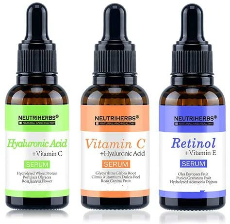 NEUTRIHERBS Superior Serum Kit with Hyaluronic Acid Serum, Vitamin C ...