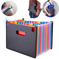 3Pack Hanging File Folders Letter Size 7 Pockets Accordian File Organizer Expanding File Folder for Filing Cabinet/Accordion File Box Rainbow Paper Document Receipt Organizer with 24Adjustable Tabs 