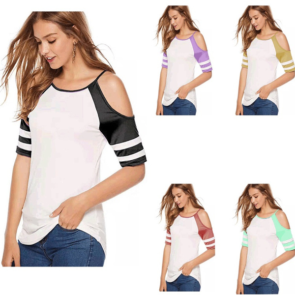 shoulder short sleeve T-shirt,shoulder 