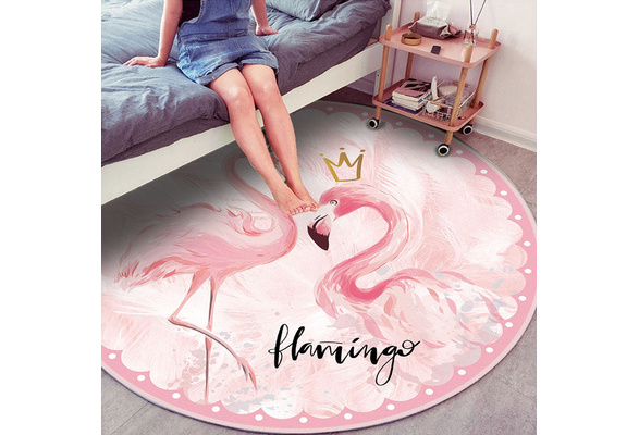 ALAZA Fashion Cute Pink Flamingo with Crown Flower Area Rug Rugs for Living Room Bedroom 5'3x4' 