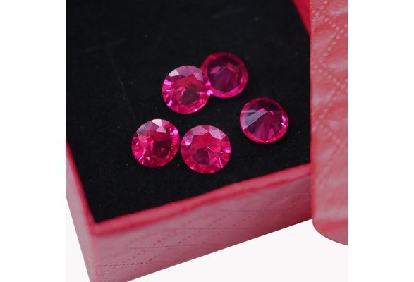 5 Pcs 8*8/9*9/10*10mm with Box Beautiful Unheated Gemstones Diamond Ruby  Round Cut Purple Sri-Lanka Gems Gemstones for Jewelry Making Gemstones for  Crafts