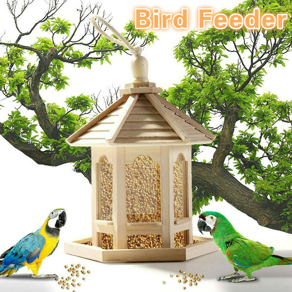 Birdhouse Wooden Bird House Garden Nest Hanging Home Feeder Outdoor Decor YD 
