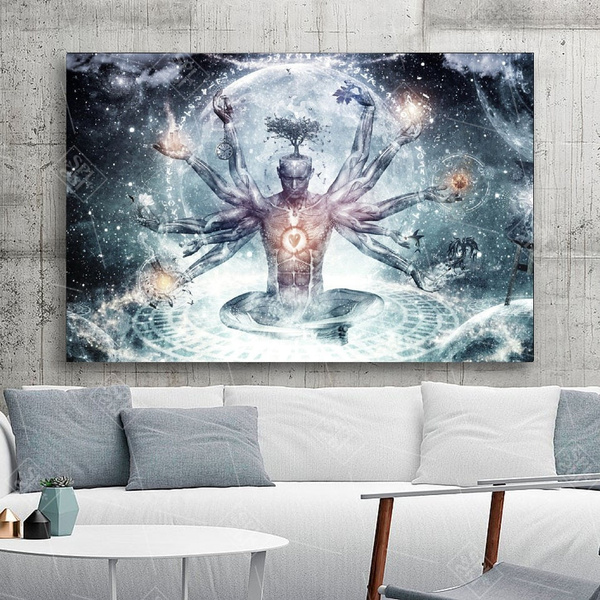Meditation Spiritual Fantasy Poster Hd Print Canvas Painting Buddha Zen Wall Art Decoration Picture For Living Room No Framed Wish - Zen Wall Art Canvas