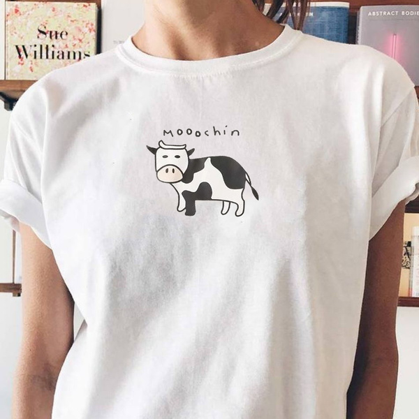 Mooochin Cow Graphic Tee Kawaii Cute 