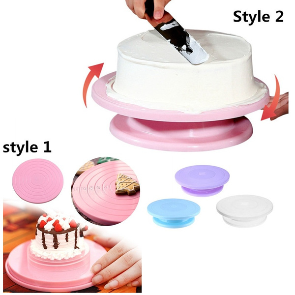 28cm/14cm Cake Base Cake Decorating Tools Rotating Cake Stand Sugar Craft  Turntable Platform Cupcake Swivel Plate Revolving Baking Tools Display Stand  Mould