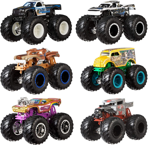 hot wheels monster demo doubles trucks 2 pack