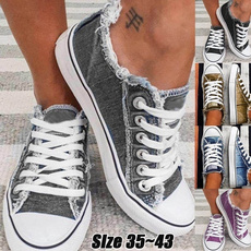 casual shoes, shoes for womens, Lace, Denim