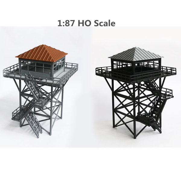 Outland Models Railway Scenery Watchtower Grey Lookout Tower HO Scale 1:87 
