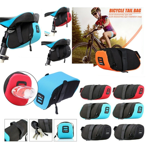 MTB Bike Bicycle Saddle Bag Under Seat Storage Tail Pouch Cycling Rear Pack Fron 