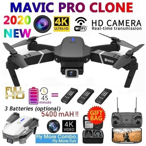 NEW Mavic Pro Clone !! 720P/1080P/4K Camera RC Drone Wifi FPV HD ...