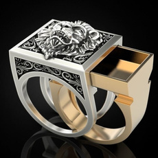 lionring, Hip-hop Style, animalring, 2pcsringset