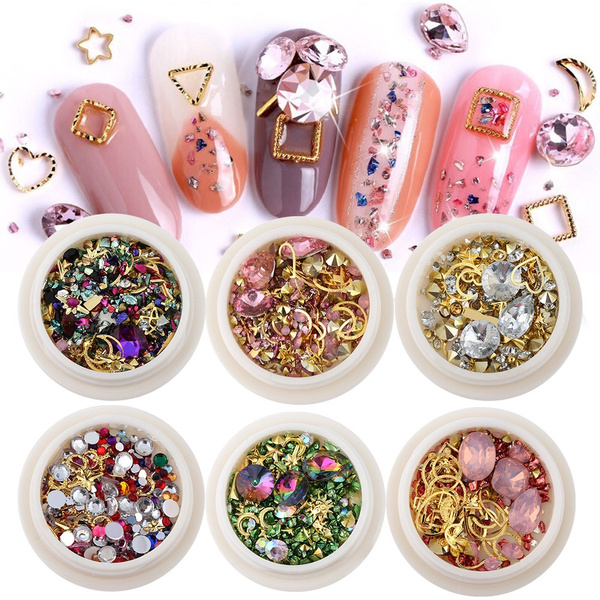 1 Box Mixed Colorful Rhinestones for Nails 3D Glitter Crystal Stones Nail  Art Decorations DIY New Design Manicure Decor