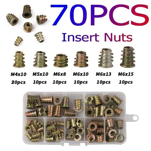 70pcs M4/M5/M6 Zinc Alloy Furniture Hex Drive Head Insert Nuts Set Hex Drive Head Insert Nuts Set 70pcs M4/M5/M6 Zinc Alloy Furniture Hex Drive Head Insert Nuts Set Hex Drive Head Insert Nuts Set