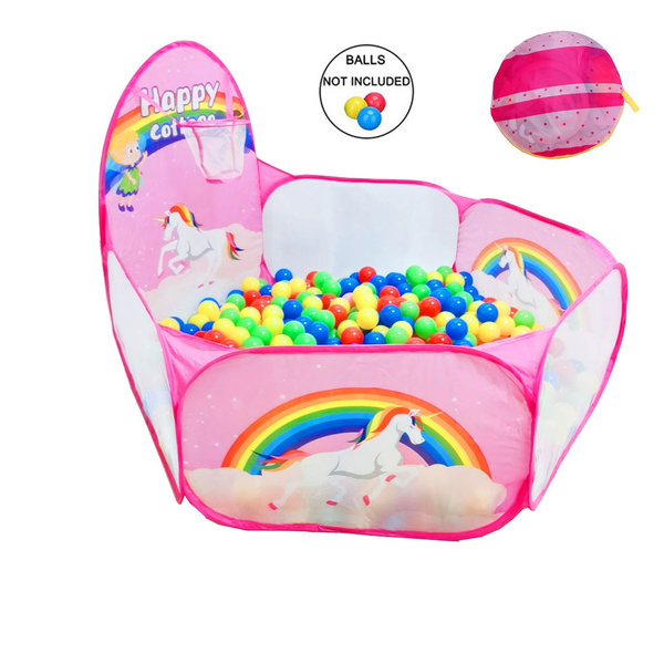 120cm Giant Ball Pit Ball Tent Basketball Hoop Zipper Storage Bag For Toddlers 