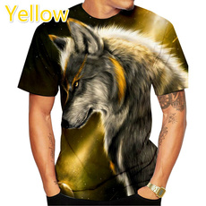 Summer, wolfprinttshirt, Fashion, polyestertshirt