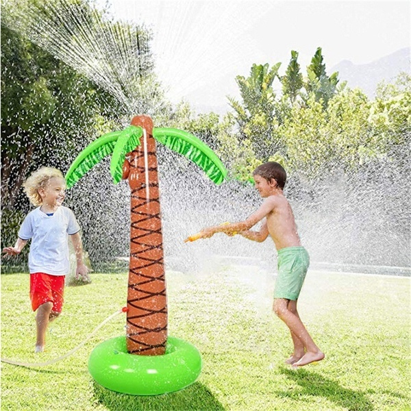 61'' Water Play Sprinkler Inflatable Palm Tree Kids Spray Water Child Toy UK 