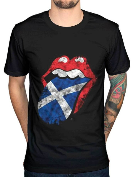 Oficial De Los Rolling Stones Escocia lengua Camiseta Banda De Rock Indie Mick Jagger