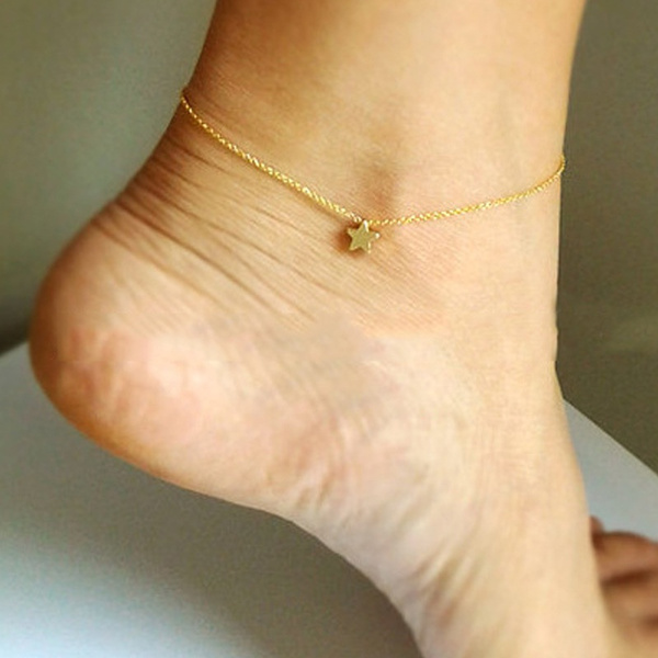 Simple Gold Silver Exquisite Star Pendant Anklets Women Fashion