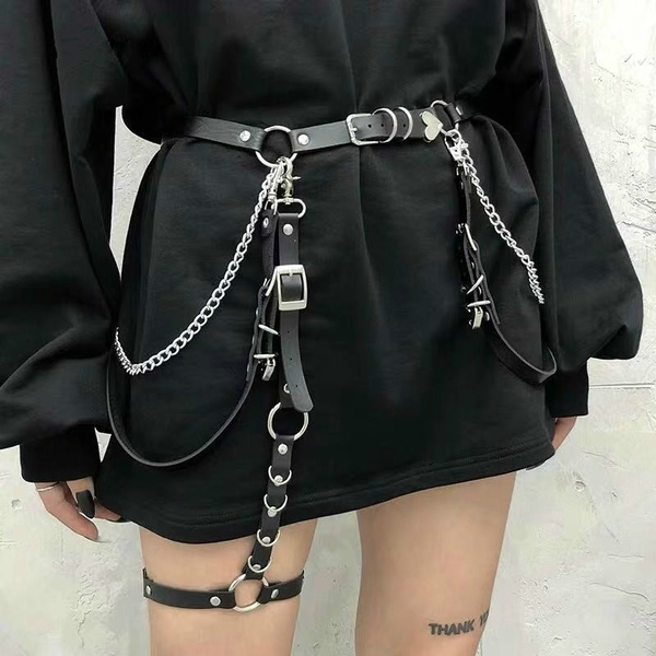 Leather chain clearance belt