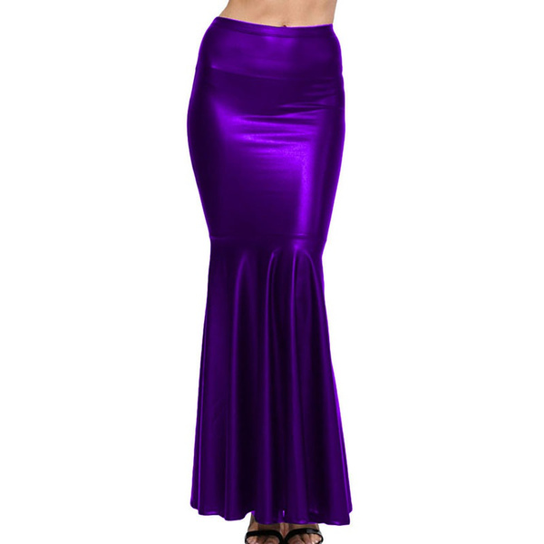 17 Colors Mermaid High Waist Long Skirt Sexy Women Faux Leather Package ...