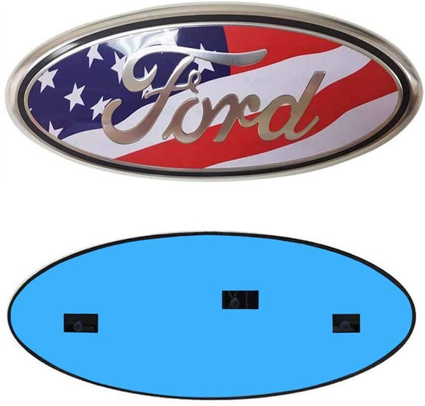 Ford Decorative Accessories F150 Emblem Oval 9X3.5 Blue Ford Front Grille Tailgate Emblem Decal Badge Nameplate Fits for 04-14 F250 F350,11-14 Edge,11-16 Explorer,06-11 Ranger 9inch Ford Emblem 