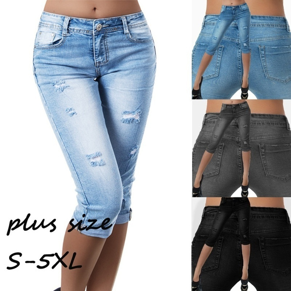 half ripped jeans