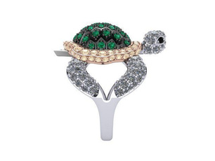 Woman, tortoise, DIAMOND, Ornament