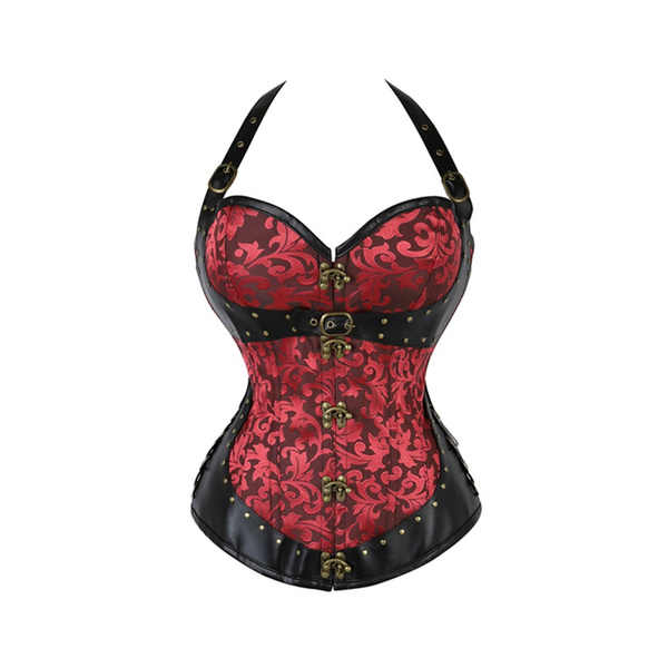 Steampunk Straps Overbust Corset Top Bustier Sexy Erotic Gothic