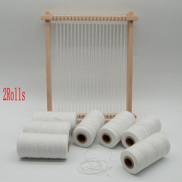 2 Roll 1mm White Pure Cotton Loom Warp Thread Yarn for Weaving Carpet ...