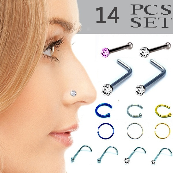 Clear on sale nostril piercing