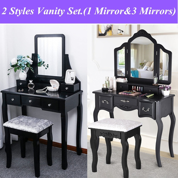 Skfeng Vanity Set With Mirror, Vanity With Mirrors And Drawers