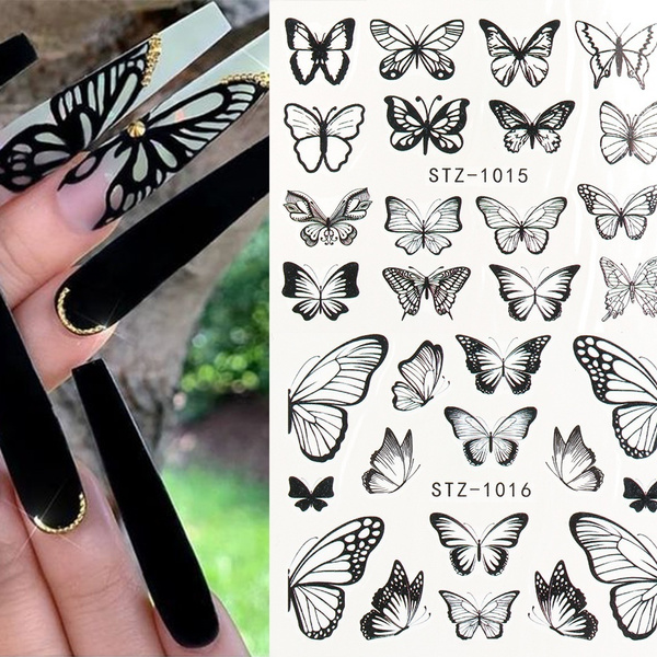 TOROKOM 12 Sheets Butterfly Nail Art Stickers India | Ubuy