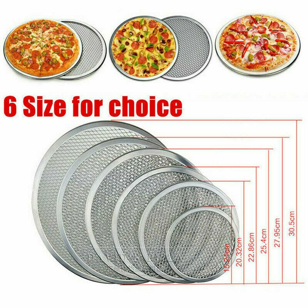 Seamless Aluminum Pizza Screen Mesh Oven Baking Tray Round Pizza Plates N3 