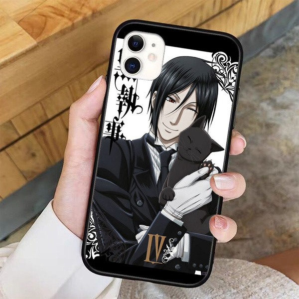 Black Butler Sebastian With Cat pattern phone case for For Apple iPhone and Samsung Galaxy and huawei