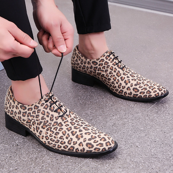 Mens leopard skin store shoes