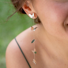 Sterling, butterfly, earrings jewelry, punk earring