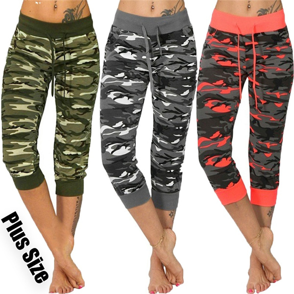 camouflage capri pants plus size