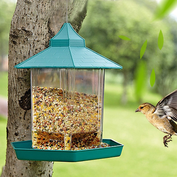 Bird Feeder Outdoor Plastic Hanging Bird Food Container Garden Decoration Pet 