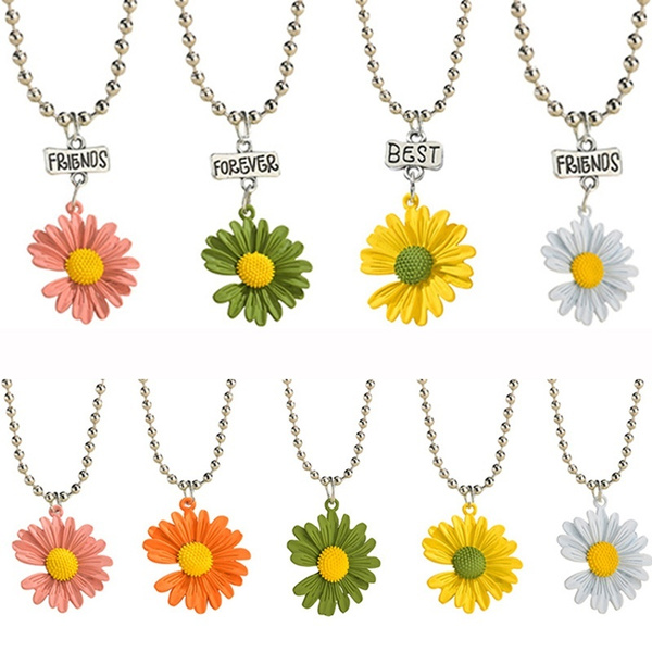 sunflower best friend necklace