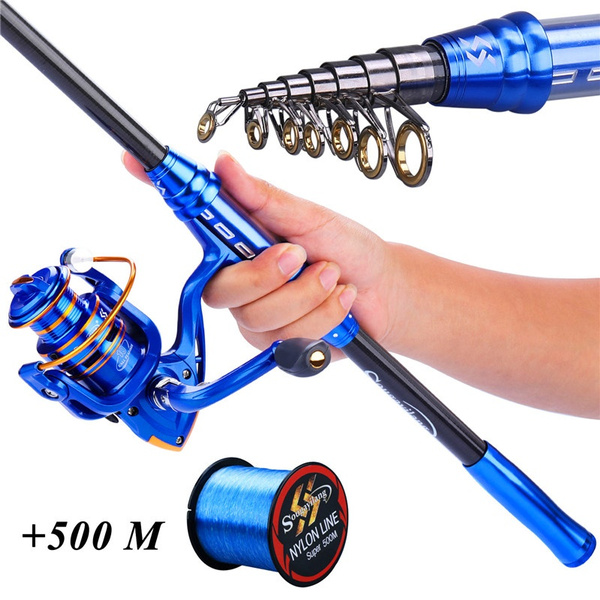 LLJP-reel Fishing rod, sturdy and durable, adjustable bass towing sea pole, fresh  water and salt water can be used, suitable for bass boat fishing (Color :  2.7 meters blue sea otter) 