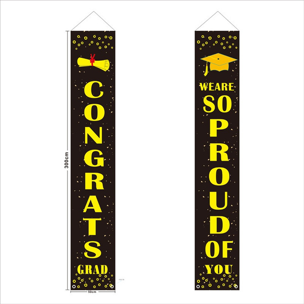 Graduation Porch Sign Class of Congrats Graduation Hanging Banner Set ...