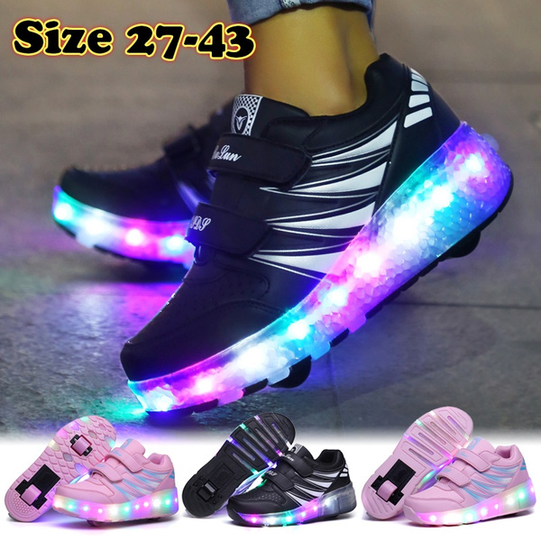 Children Night LED Light Roller Skating Skates Fashion Shoes Size 27-43 Wish