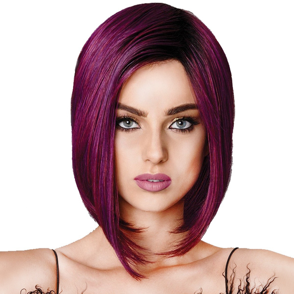 Purple store bob wig