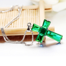 faith, Jewellery, Cross Pendant, Emerald