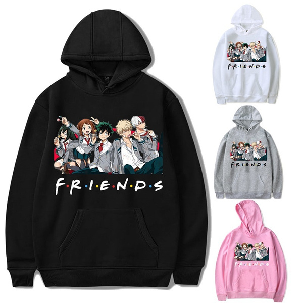 my hero academia anime sweatshirt long sleeve casual cartoon printing  hooded sweatshirt japanese anime friends hoodie pullover  wish