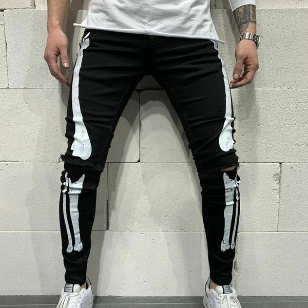 Men's Fashion Print Jeans Skull Jeans 